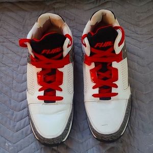 Fubu red and white basketball shoes